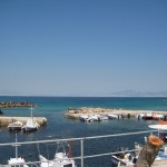 View of the sea from the port of Vagia