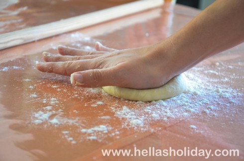 Flattening of the dough before rolling