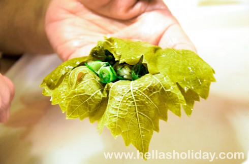 Vine leaf rolling - Step 2