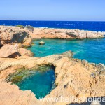 Pisina (swimming pool) beach in Koufonisi