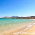 Turquoise waters and golden sand at Pori beach