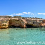 Rocky cliffs and caves in Koufonisi