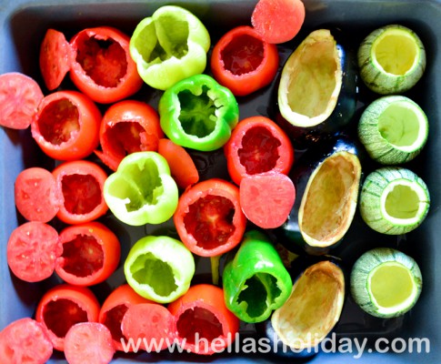 Vegetables ready to be stuffed