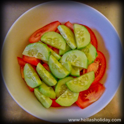 Greek Salad Recipe - Step 2: Cucumber
