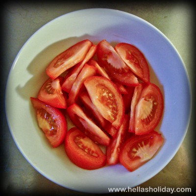 Greek Salad Recipe - Step 1: Tomatoes