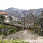 Monastery on top of meteora giant rock