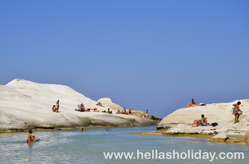 Sarakiniko beach in Milos, Greece