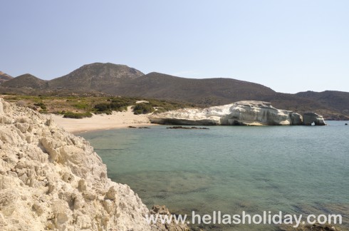 Triades beach in Milos, Greece