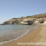 Triades beach in Milos, Greece
