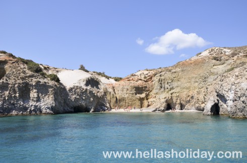 Tsigrado beach in Milos, Greece