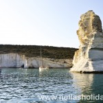 Kleftiko Bay beach in Milos, Greece