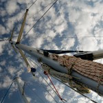 The mast of our training yacht on the magnificent sky of Aegina