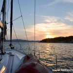 Sailing towards Ermioni at sunset