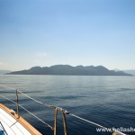 Sailing past Methana